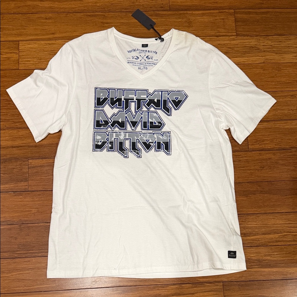 Buffalo David Bitton White Tee with Graphic Design